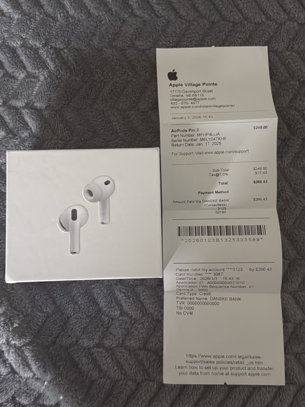 Apple AirPods Pro 3 Wireless Earbuds in White with Charging Case